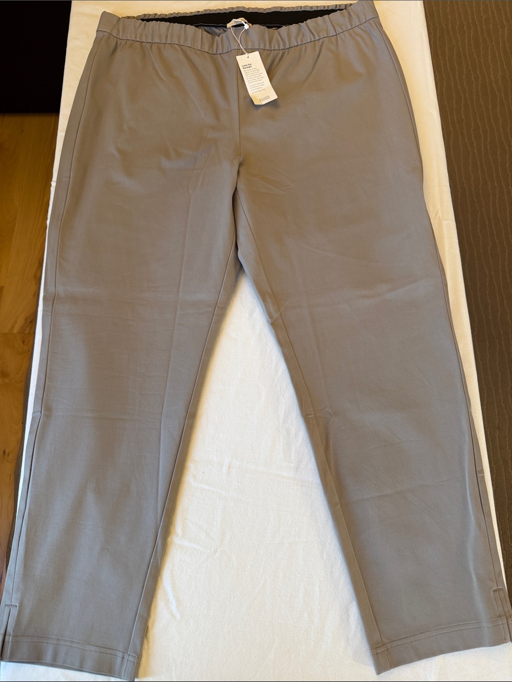 Eileen Fisher Taupe Straight-Leg Ankle Pant